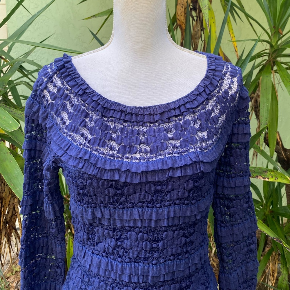 Navy Stretch Lace Dress